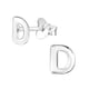 thumbnail image 1 of Pendientes de plata de ley con la letra "D", 1 of 2