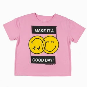 Polera Niña Dos Caras Rosa Smiley