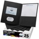 thumbnail image 1 of Carpeta FILE-EZ de papel texturizado negro con dos bolsillos, paquete de 25, 1 of 1