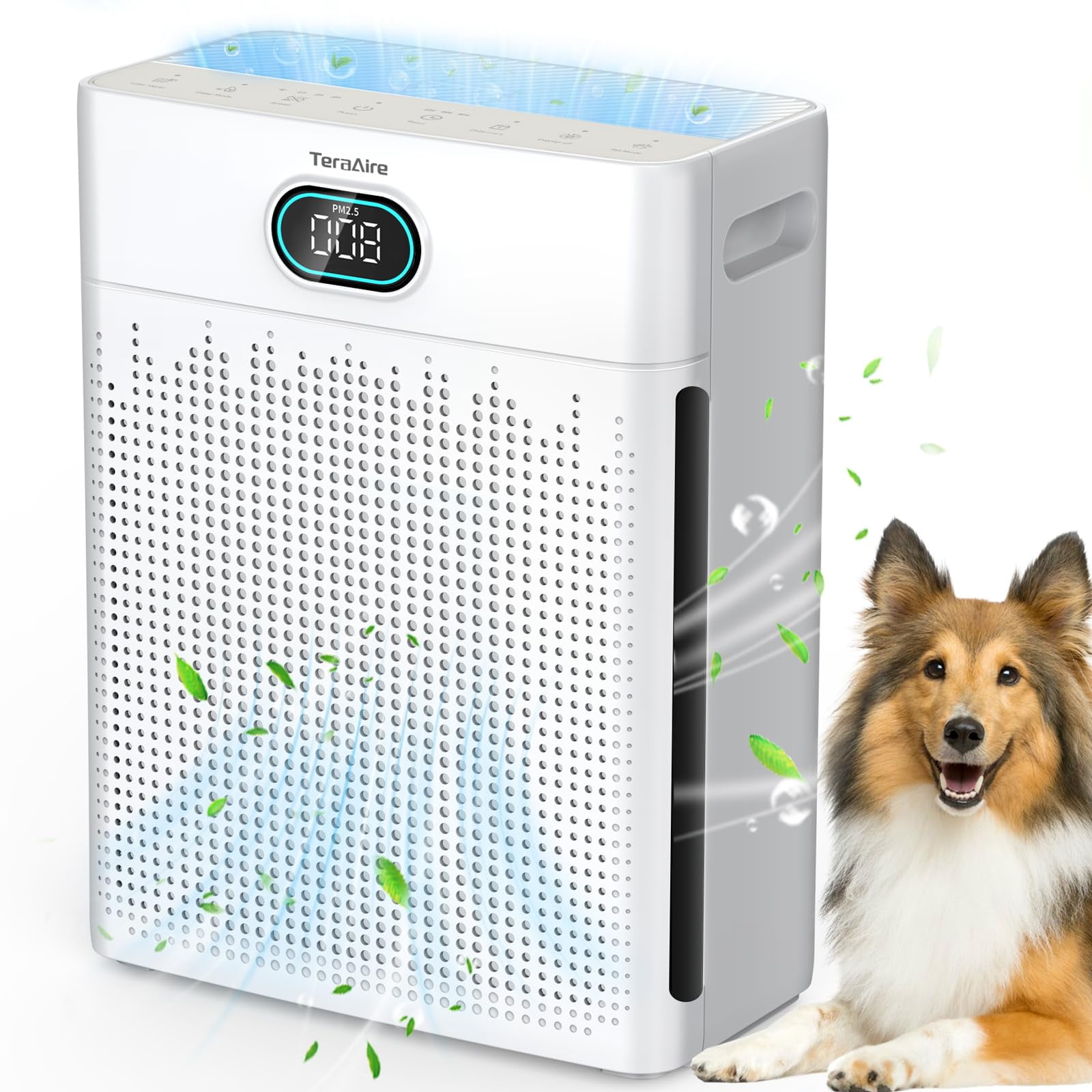 Purificador De Aire Teraaire Hepa Para Mascotas, Blanco, 204,5 M²