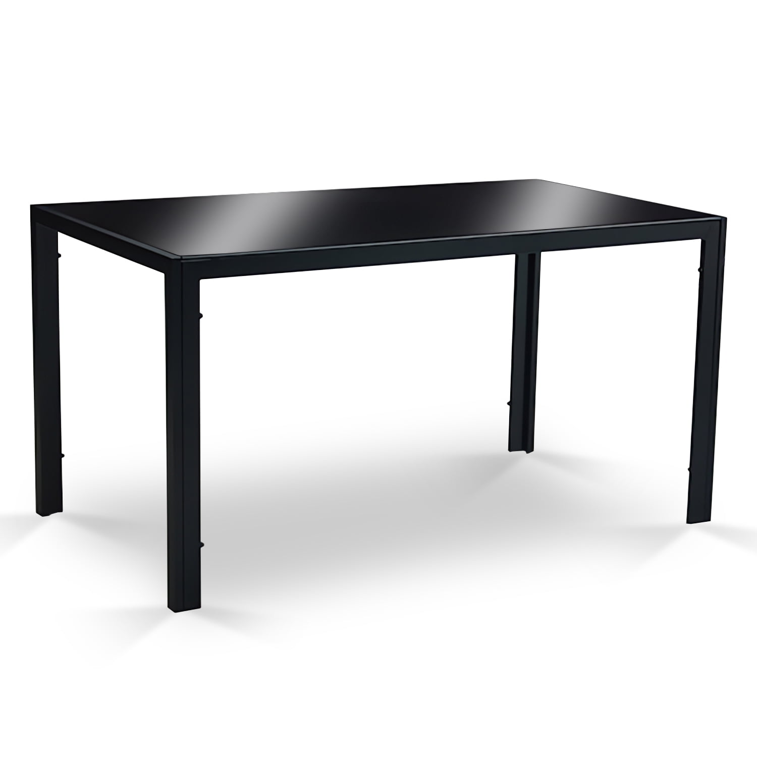 Novahus - Mesa De Comedor Vidrio Negro 150x80x75cm