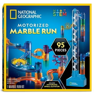 Blue Marble - Marble Run National Geographic Con Elevador Motorizado, 95 Piezas