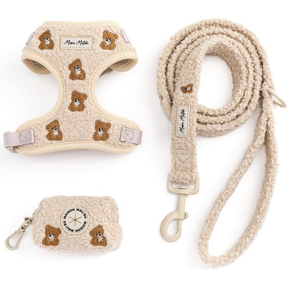 Conjunto de arnés y correa para perro MAISON MALIBU Small Teddy bordado