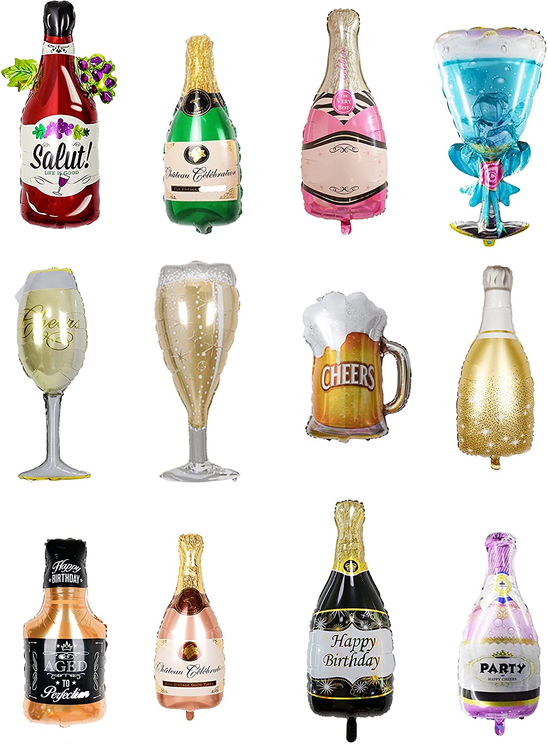 Xinqihang - 12 Globos Para Botellas De Champán, Globos De