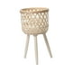 thumbnail image 3 of Macetero De Suelo Con Cesta De Ratán, Decoración Versátil Para El Hogar, Oficina, Patas De Madera, Color Beige, 43x24,5 Cm, 3 of 3