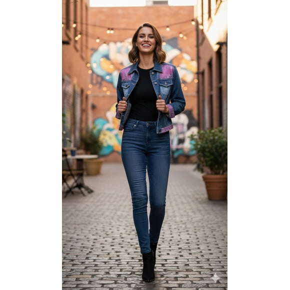 Chaqueta mezclilla Vértice Rosa