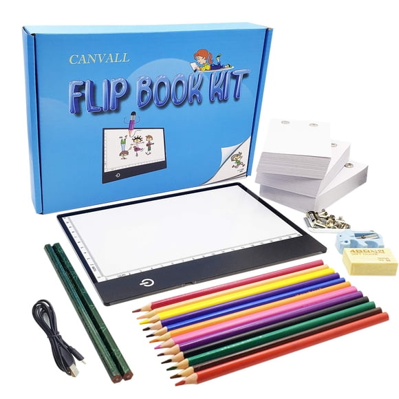 Kit de flipbook Canvall para dibujo y calco de animación con luz LED A5