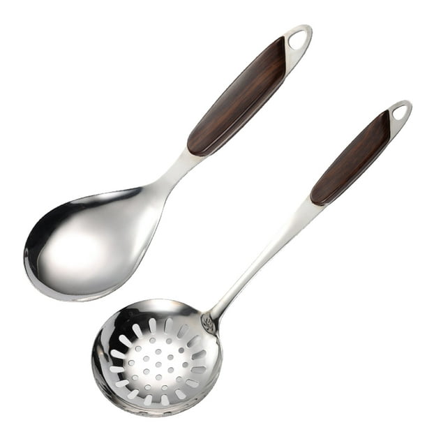 Utensilios de cocina Pala de cocina de acero inoxidable Aislamiento Sarga Cuchara de sopa Colocación de cuchara de arroz