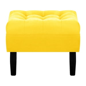 Bodevir - Pouf Wood 1C Felpa 00 Amarillo
