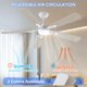 thumbnail image 5 of Ventilador de techo Crazypai de 132 cm con luz, control remoto y motor DC, 5 of 8