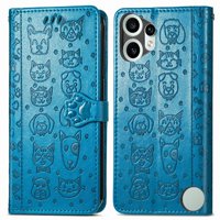 Funda Cartera Foxdock Para Nothing Cmf Phone 2 Pro , Flip Pu Con Relieve De Gatos Y Perros, Tarjetero Y Soporte