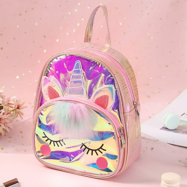 Unicorns Cartoon School Book Bag Backpacks Cute Fashion 3D Fur Backpacks For Girls Travel Backpack Children Schoolbag Kids Gift