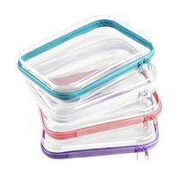 Magideal - Bolsas De Maquillaje Transparentes (Paquete De 4), Bolsa Pequeña Con Cremallera Para Cosméticos, Organizador De Maquillaje Para Mujer, Neceser Para El