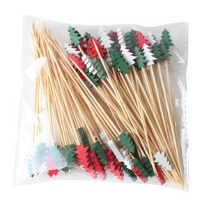 Bothyi - Palillos De Comida Navideños Palillos De Dientes De Decoración Navideña Para Frutas Pastel Postre 100 Piezas