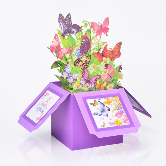 Tarjeta de Felicitación FIAMR 3D Pop Up con Diseño de Mariposa