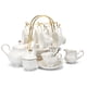 thumbnail image 1 of Juego de té CHENP.HMC de 22 piezas de porcelana cerámica blanca, 1 of 7