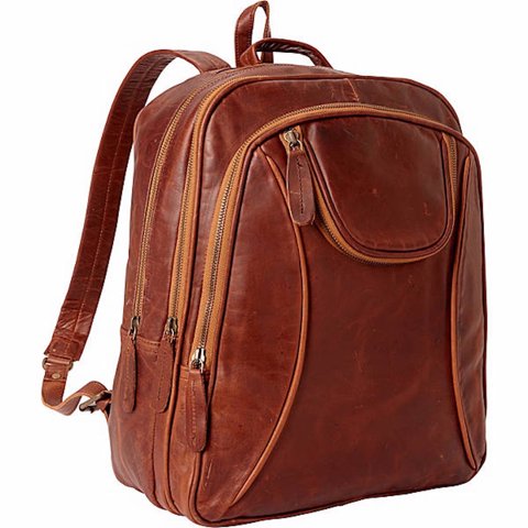 Mochila Sharo Rústica De Cuero Marrón