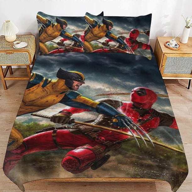 Deaool Wolverine Bedding Se Ultra Soft Skin-Friendly Duvet Cover3 Piece, Cute Comforter Cover Bed Set