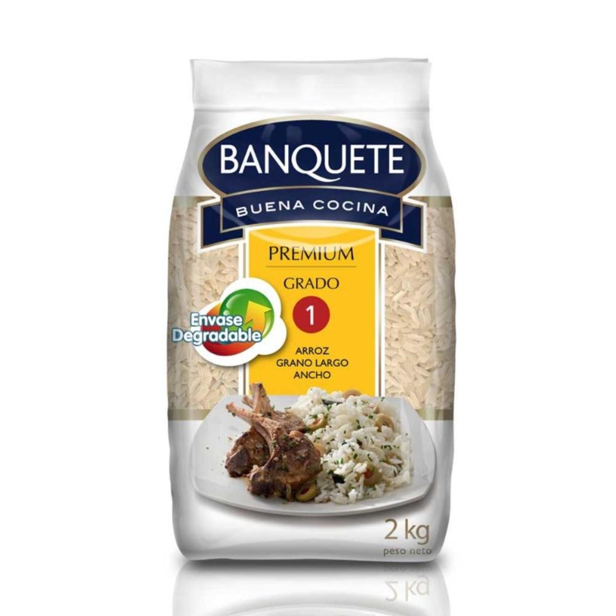 Arroz Grado 1 Grano Largo Bolsa 2 kg Banquete