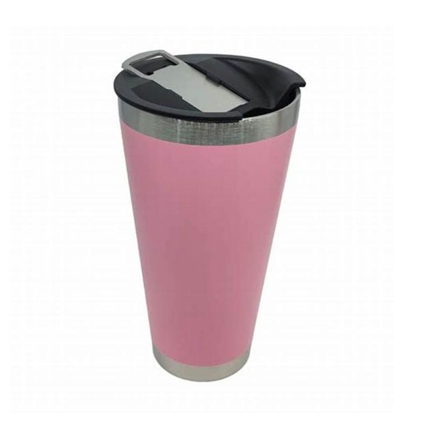 Termico - Vaso Térmico Acero Bebidas Frías / Calientes Con Destapador Color Rosa.