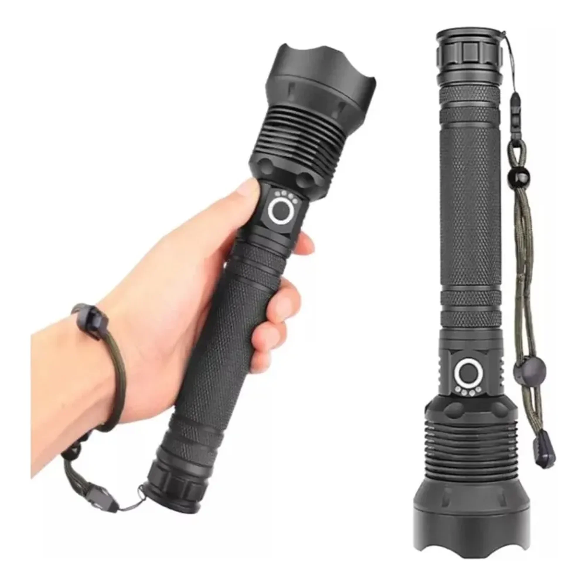 Max - Potente Linterna Led P90 Grande Usb Aleación De Aluminio