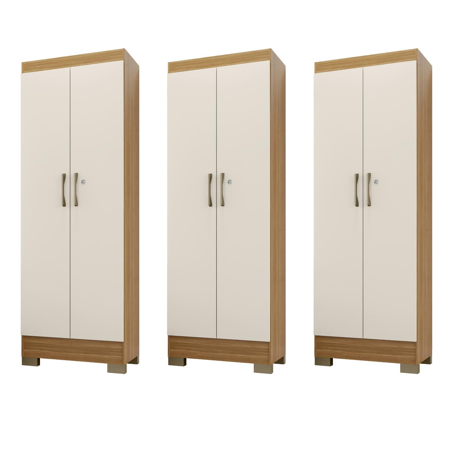 Movelaria - Combo 3 Closet Multiuso Luna Off White K15x3 Blanco