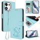thumbnail image 2 of Honor 600 Smart Funda Billetera con Estampado de Gato, Verde Claro, 2 of 6
