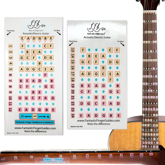 Pegatinas para el diapasón de guitarra FFG NOTE THE DIFFERENCE 1‑24