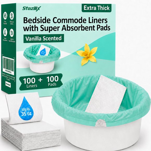 Forros para Inodoro de Cama Stazilix 100+ Almohadillas con Aroma a Vainilla