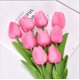 thumbnail image 3 of Ramos De 9 Tulipanes Flores Artificiales Decoración Hogar rosa Talla Única, 3 of 7