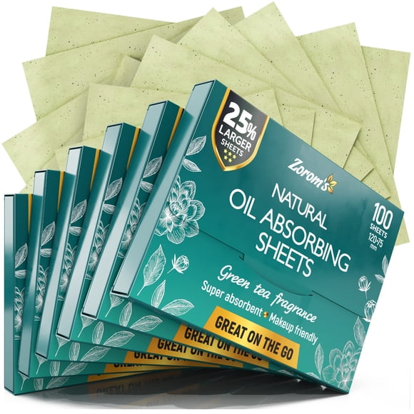 Hojas secantes de aceite ZOROM'S Natural Green Tea 600 papeles