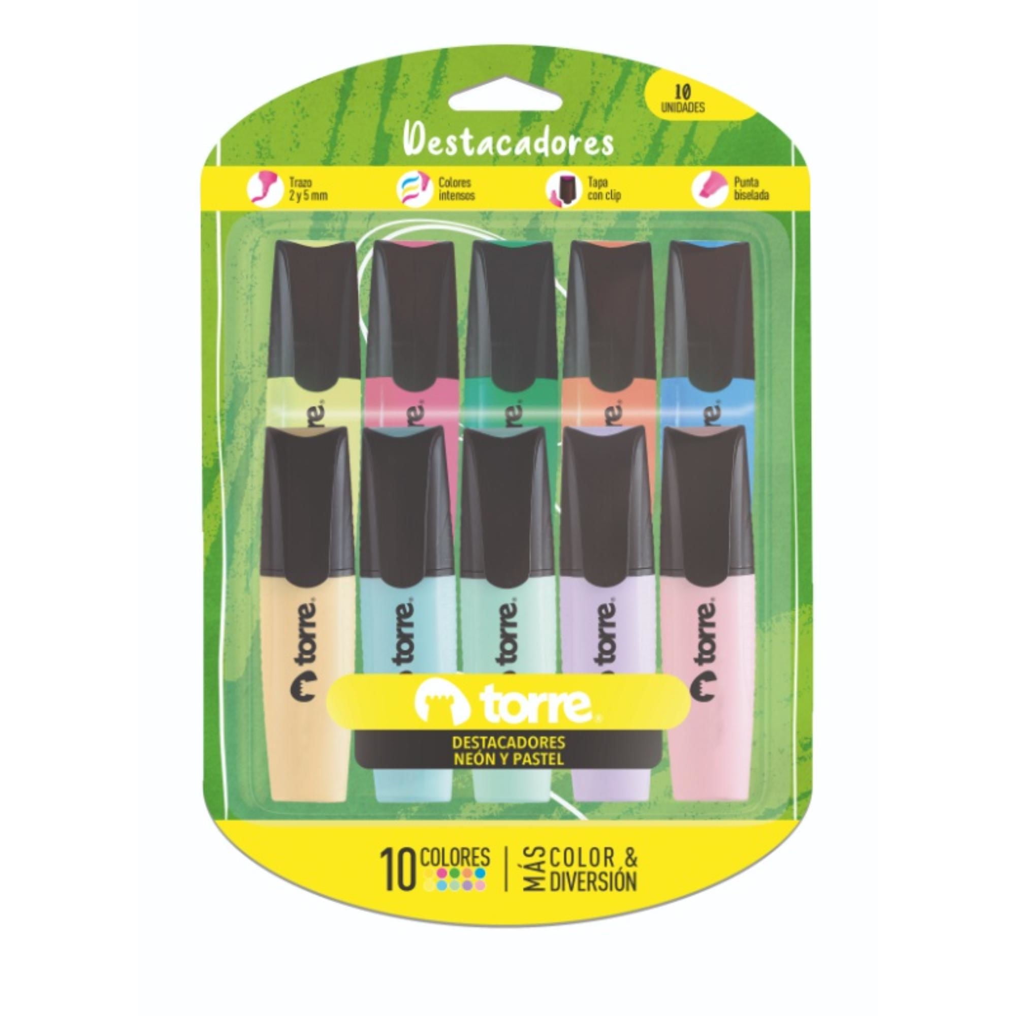 Destacadores Glitter Mini 5 Colores Pastel/ Producto Surtido Torre