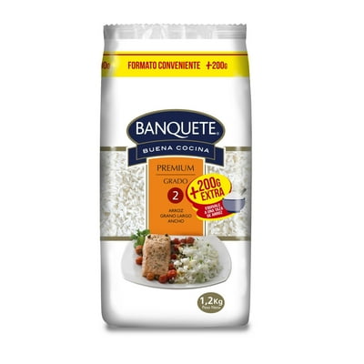 Arroz Largo Ancho Grado 2 Grano Largo Ancho 1.2 Kg Banquete