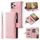 thumbnail image 1 of Premium Leather Flip Phone Case with Zipper Wallet for iPhone 14, 13, 12, 11 Pro Max, X, XS, XR, 8, 7, Plus SE 2020, 2022, 1 of 3