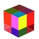 thumbnail image 1 of Cubo de Acrílico ECBANLI 50 mm – Prisma CMY para Mezcla de Colores, 1 of 7