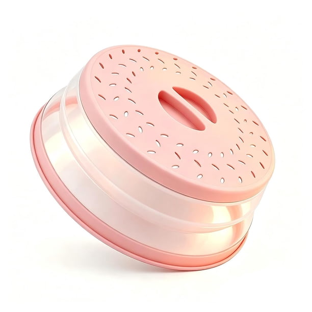 Cobertura anti salpicaduras para microondas JYYHSF plegable 27 cm color rosa melocotón