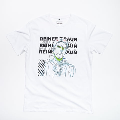 Polera Hombre You Attack On Titan Reiner Blanco