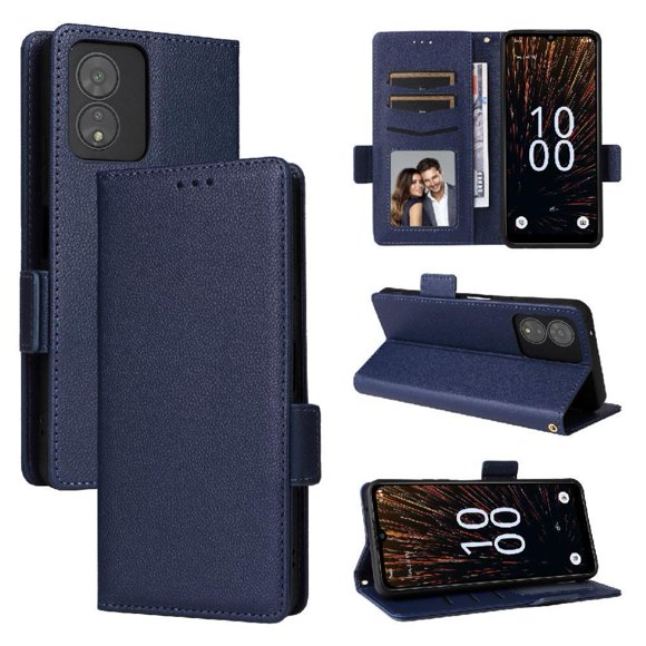 Funda Cartera para Boost Mobile Celero 5G SC Tapa Flip con Ranuras y Soporte Azul