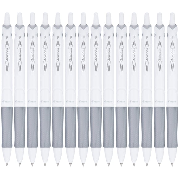 Bolígrafo PILOT Acroball PureWhite Advanced Ink Black, paquete de 14