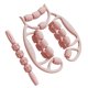 thumbnail image 4 of 2 Rodillos Masajeadores Musculares De Mano Para Brazos, Pantorrillas Y Cuello, Color Rosa, 4 of 5