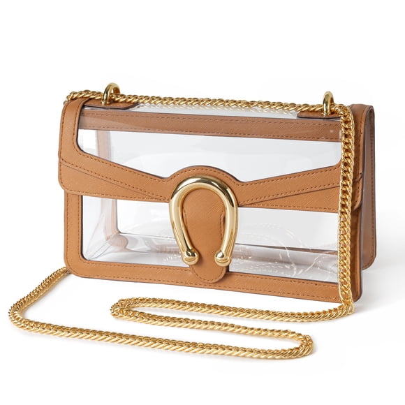 Bolso transparente Joryin 25 × 18 × 8 cm con cadena para hombro