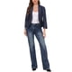 thumbnail image 2 of INSPIRE CHIC Chaqueta de regreso a clases para mujer, blazer abierto, traje corto de verano para el trabajo, azul marino XL, 2 of 6