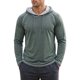 thumbnail image 1 of Camisetas con Capucha de Manga Larga Activas para Gimnasio Ligeras para Hombre XL Verde, 1 of 5