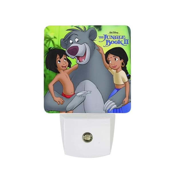 El Libro de la Selva Luz nocturna LED con sensor de anochecer a amanecer para dormitorio, baño, pasillo, escaleras - Lámpara LED nocturna de enchufe, 0.5W - 1 pieza