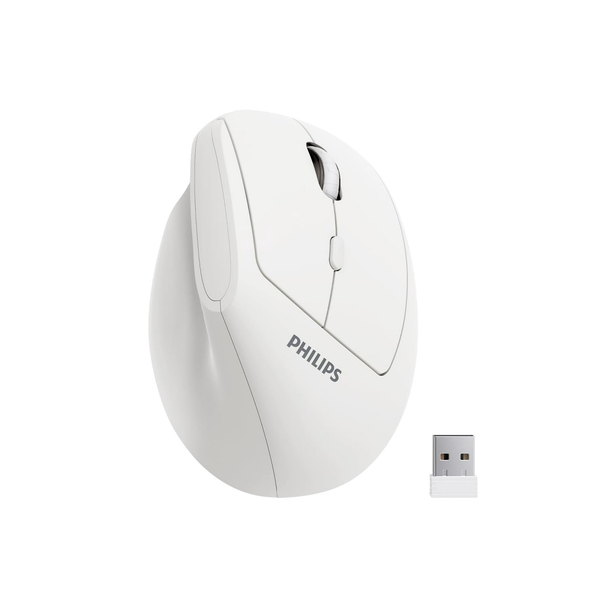 Ratón Philips Ergonómico Vertical 2,4 Ghz Inalámbrico Blanco