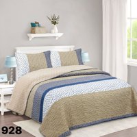 Genérico - Cubrecama Quilt Sherpa 1 1/2 Plazas - Beige Tricolor M928