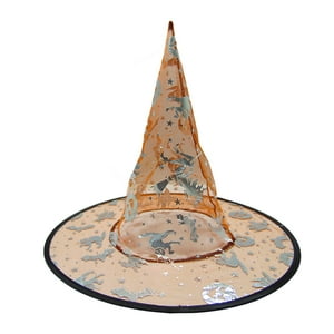 Sombrero Naranja Transparente Bruja 38 Cm Big Party