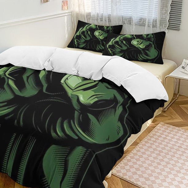 The Hulk Family Bed 3 Piece Set Personalized Bedding Decor for Kids And Teens Anime Student Dormitory Cover