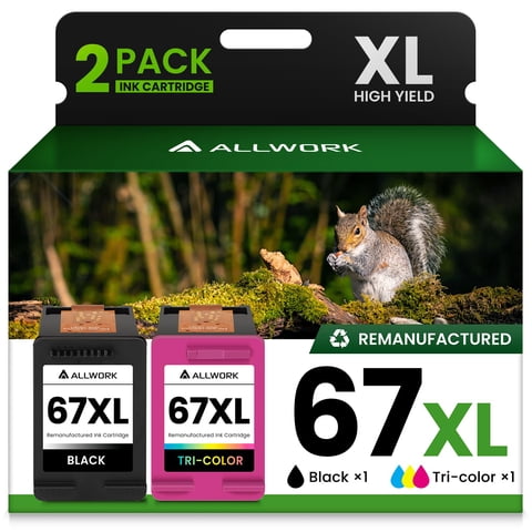 Cartucho De Tinta De Repuesto Allwork 67Xl Negro Tricolor, Paquete De 2
