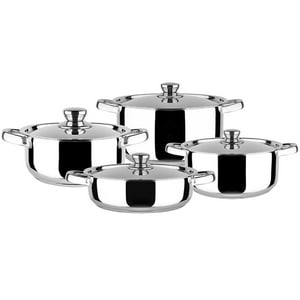 Doral - Set De Ollas Bateria De Cocina 8 Piezas Inoxidables Malaga